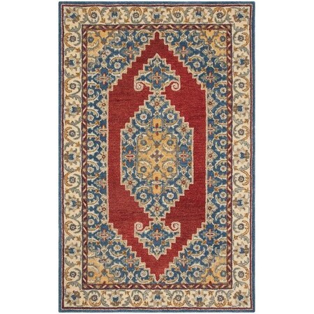 Safavieh 6 x 6 ft. Antiquity Hand Tufted Area RugBlue & Red AT505M-6SQ